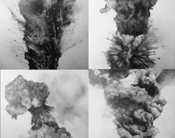 ‘Thin Air’ Drawings of military explosions from the top of Google Image search 2015- present