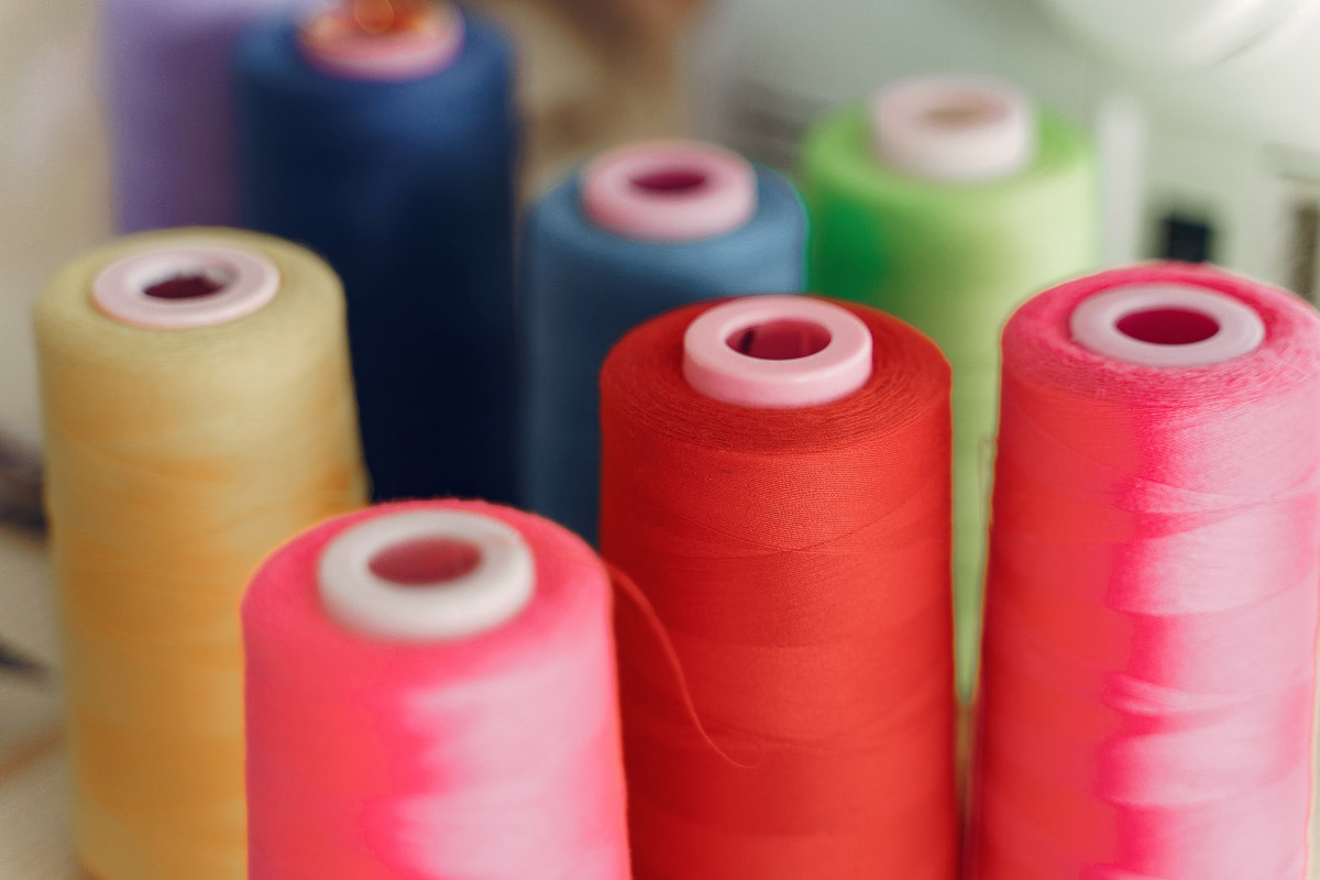 Multicoloured cotton thread