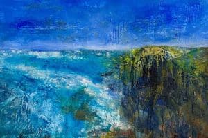 Painting of coastal headland