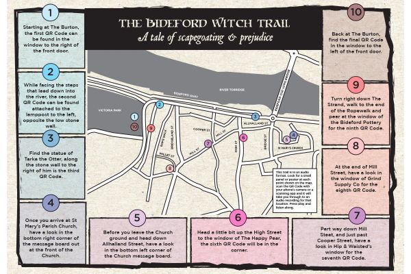 Bideford Witches Trail route map