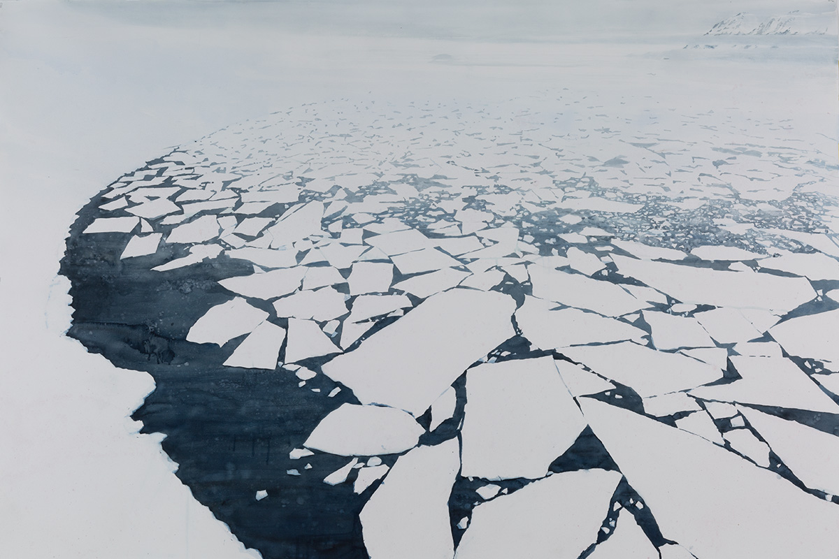 Painting of Sea Ice in Svalbard by Emma Stibbon